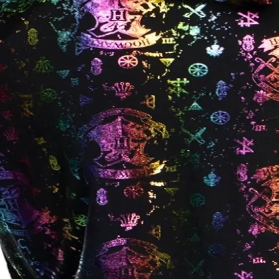 Harry Potter Juniors' Hogwarts Rainbow Hologram Raglan Nightgown Pajama image {2}