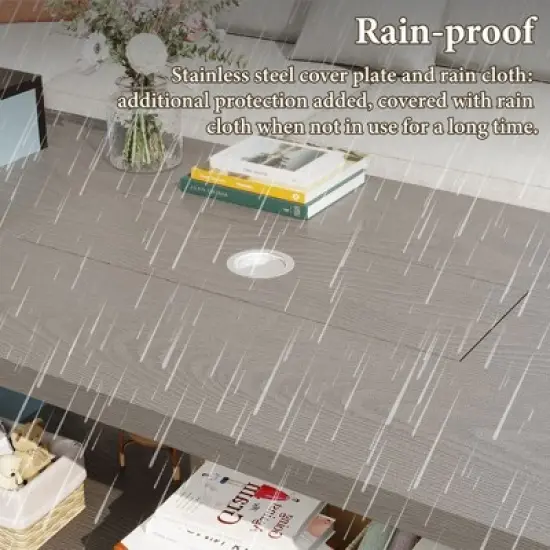 Famapy Patio Table Fire Pit Table Patio 50,000 BTU Propane Burner Fire Table : 2-in-1 Dining & Heating Safe and All Weather Use image {8}