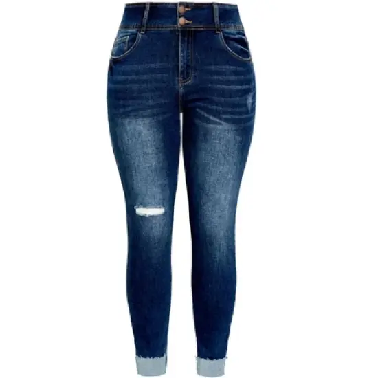 Women's Plus Size Harley Turn Up Jean - indigo | CITY CHIC image {3}