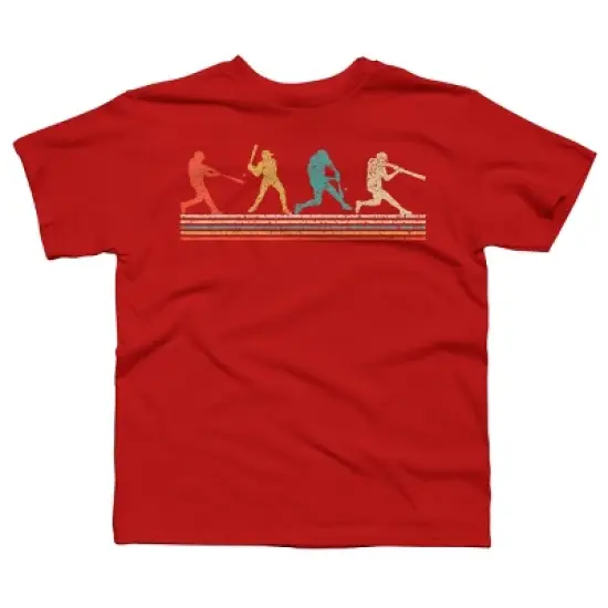 Boy's Design By Humans Vintage Distressed Baseball Swing By LuckyCharm99 T-Shirt image {6}