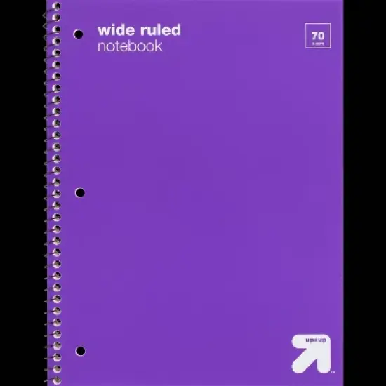 Wide Ruled 1 Subject Flexible Plastic Cover Spiral Notebook - up&up&trade; image {8}