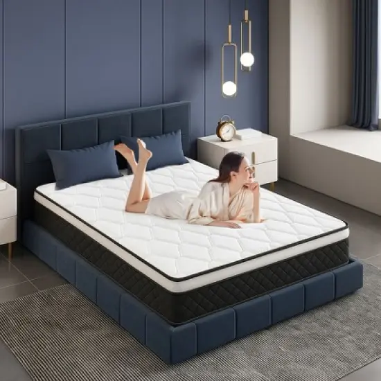 ELJGET Queen Mattress, 12" Mixed Memory Foam Mattress, Bagged Spring, Medium Firm Feel and Motion Isolation image {7}