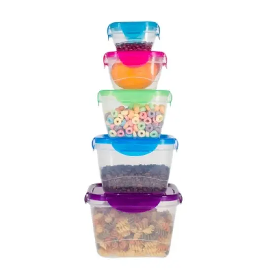 Lexi Home  Jumbo 5-Piece Lock and Seal Square Food Storage Container Set image {2}