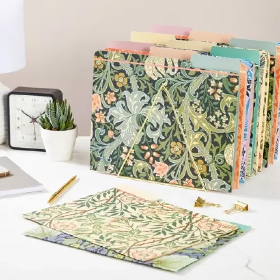 Paper Junkie 12 Pack File Folders with Floral Pattern designed by William Morris, Decorative 1/3 Cut Tab, Letter-Size Holders image {2}