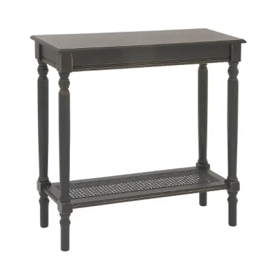 Wood Traditional Rectangular Console Table Black - Olivia & May image {3}