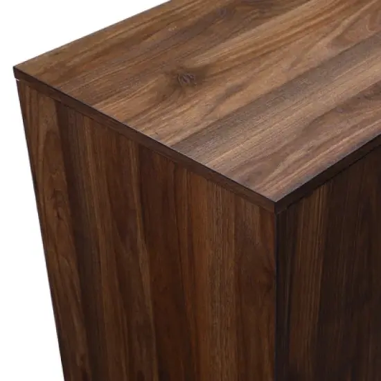 44" Mid-Century Modern Asymmetrical Sideboard Dark Walnut - Saracina Home image {3}