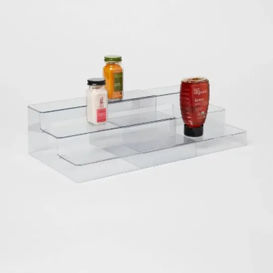 Plastic 3-Tier Expandable Shelf Clear - Brightroom&trade;: Kitchen & Pantry Organizer, Polyethylene, Spot Clean, 13.5" Width image {2}