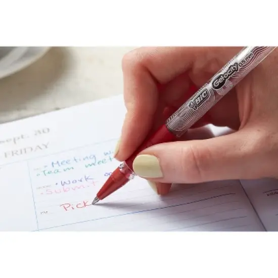 BIC Gel-ocity Stic Gel Pens Medium Point 0.7 mm Assorted Colors 14/Pack (RGSMP14-AST) image {6}