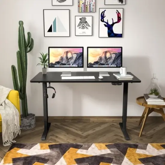 Costway Electric Adjustable Standing up Desk Dual Motor w/ Controller Black image {3}