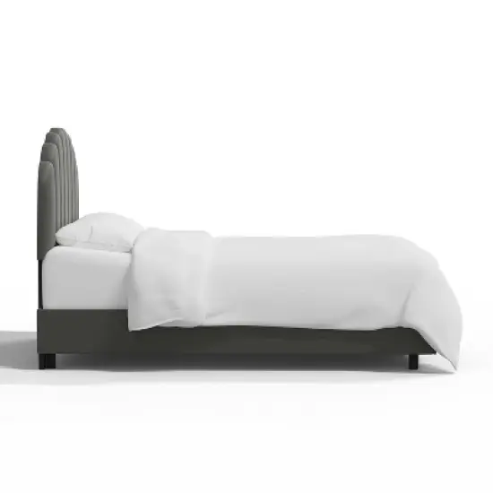 Full Emma Shell Upholstered Bed Dark Silver - Skyline Furniture image {2}