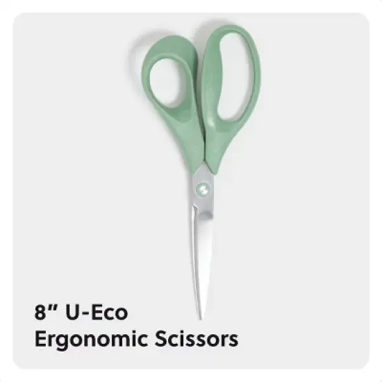 U Brands 8" U-Eco Stainless Steel Ergonomic Scissors Grass image {2}