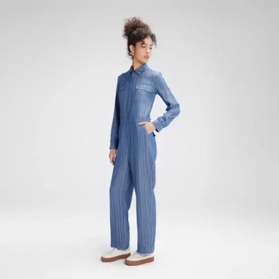 Women's Long Sleeve Denim Jumpsuit - Wild Fable&trade; image {3}