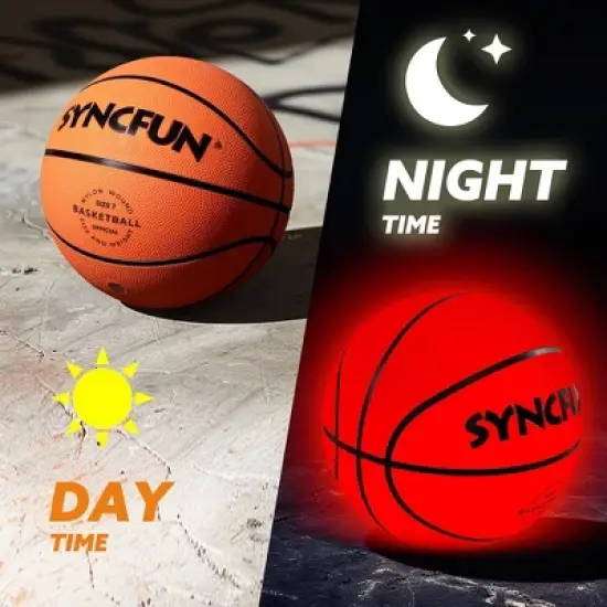 Joyfy Size 7 29.5" Basketball For Kids Teenagers Glow In The Dark LED Light Up for Halloween Glow Party Favors Cool Boy Stuff Toy Gifts Night Games image {1}