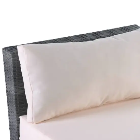 8pc Wicker Patio Conversation Set with Cushions - Beige - GODEER image {2}