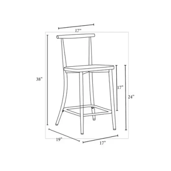 Northwood Metal Cafe Counter Height Barstool Black - Threshold&trade; designed with Studio McGee image {6}