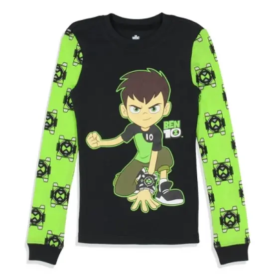 Ben 10 Boys' Cartoon Omnitrix Tossed Print Character Tight Fit Pajama Set Multicolored image {1}