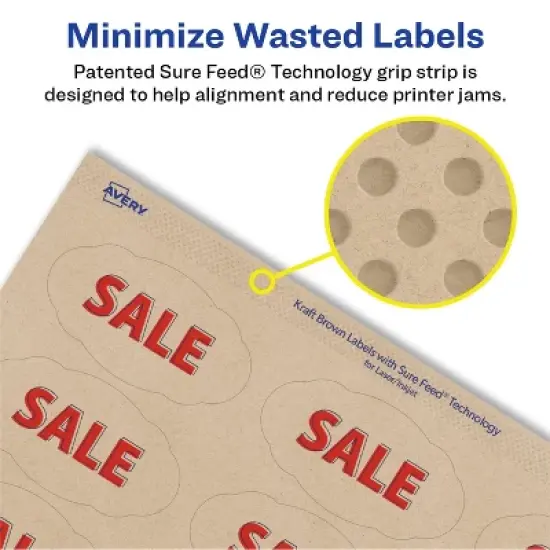 Avery Kraft Brown Scalloped Labels, 1-1/8" x 2-1/4", 525ct (22855) image {2}