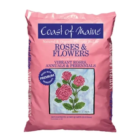Coast of Maine Organic Natural Gardening Compost Potting Planting Soil Blend for Roses, Other Flowers, and Plants, 20 Quart Bag (2 Pack) image {1}