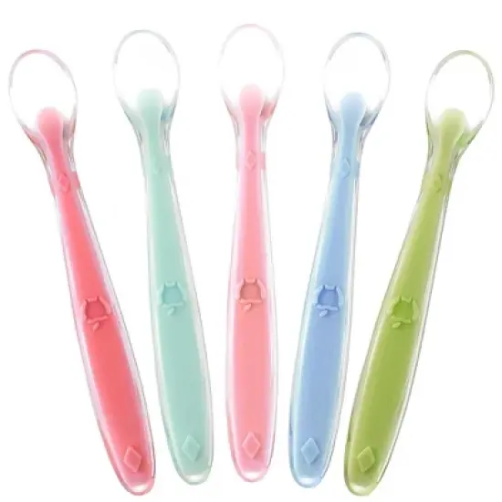 Sperric Silicone Baby Spoon First Stage - Soft & Gentle on Gums Infant Feeding Spoon, Set of 5 BPA Free Silicone Toddler Spoons image {5}