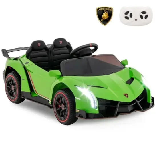Costway Licensed Lamborghini 4WD Kids Ride-on Sports Car 12V Battery Powered 2.4G Remote Pink/White/Green/Black/Red image {10}