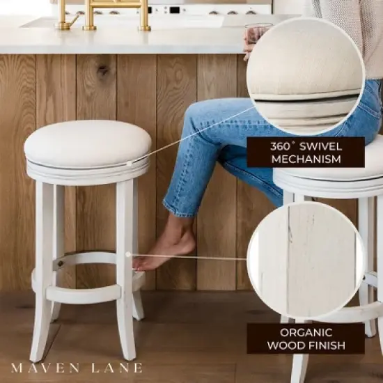 Maven Lane Eva Round Backless Swivel Kitchen Bar Stool image {1}