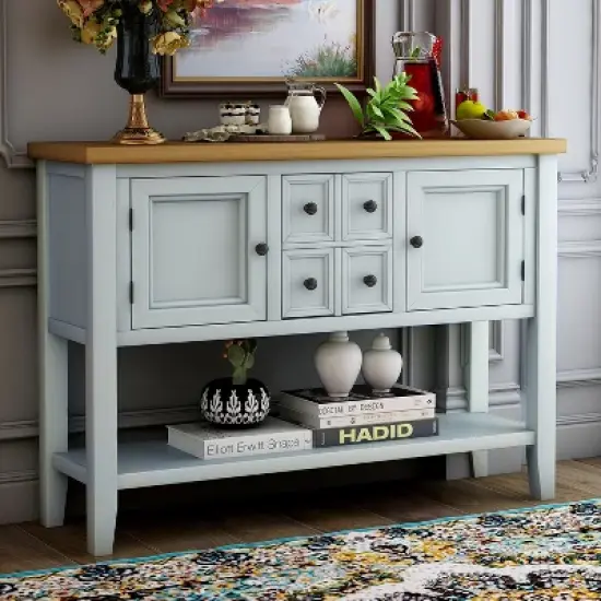 Modernluxe Cambridge Series Buffet Sideboard Console Table with Bottom Shelf image {12}