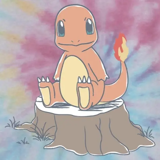 Boy's Pokemon Charmander on Tree Stump T-Shirt image {1}