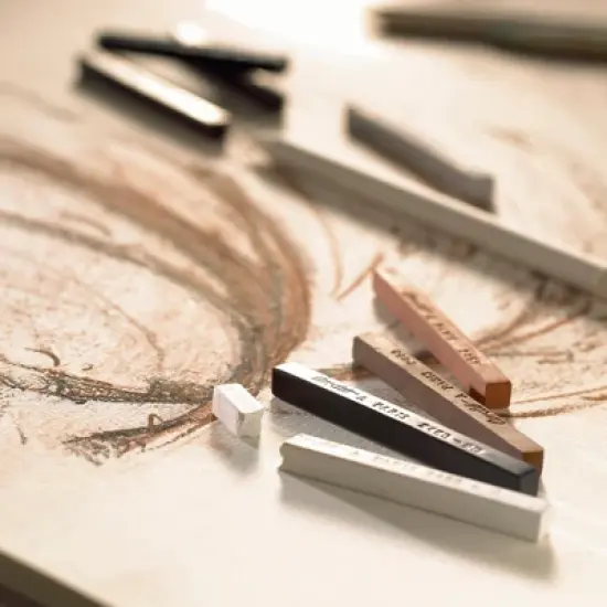 Conte Crayons in Plastic Box, Bistre Sepia, Pack of 12 image {1}