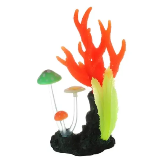 Unique Bargains Soft Silicone Glowing Aquarium Mushroom Coral Multicolor 3.54"x7.28" 1 Pc image {6}