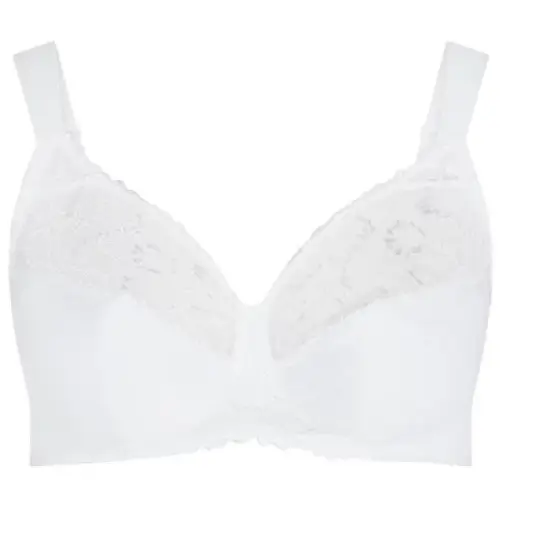 Women's Plus Size  Lace Soft Cup Wire Free Bra - white | AVENUE image {2}