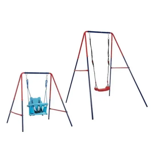 Luupatchy 2 In 1 Baby Swing Mental Plastic Safe Swing Set image {3}