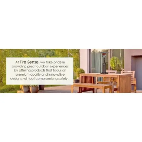 Fire Sense Portable Patio Heater Outdoor Tabletop Lightweight Propane 10,000 BTU Auto-Shutoff Valve ODS Compliant - Hammer Tone Bronze image {7}