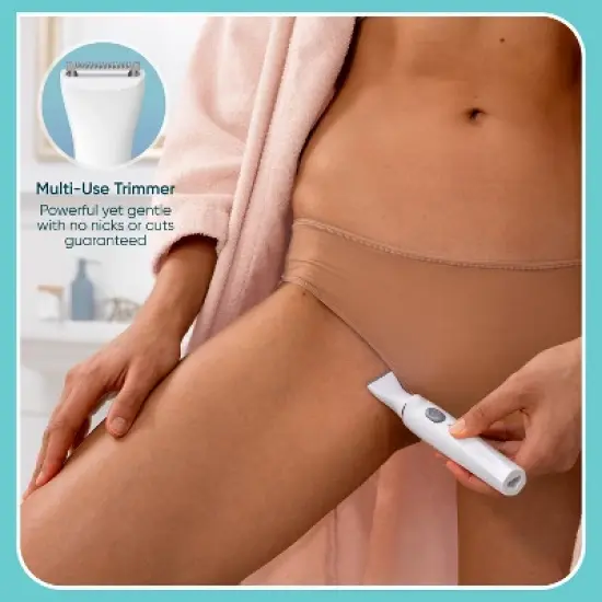 Conair Girlbomb Wet and Dry Cordless Rechargeable Face Shaver with Nose, Ear, Eyebrow and Bikini Trimmer Attachments Set - 6pc image {5}