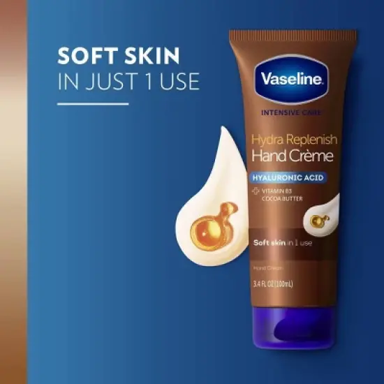 Vaseline Intensive Care Hydra Replenish with Hyaluronic Acid and Cocoa Butter Hand Cream &ndash; 3.4 fl oz image {2}
