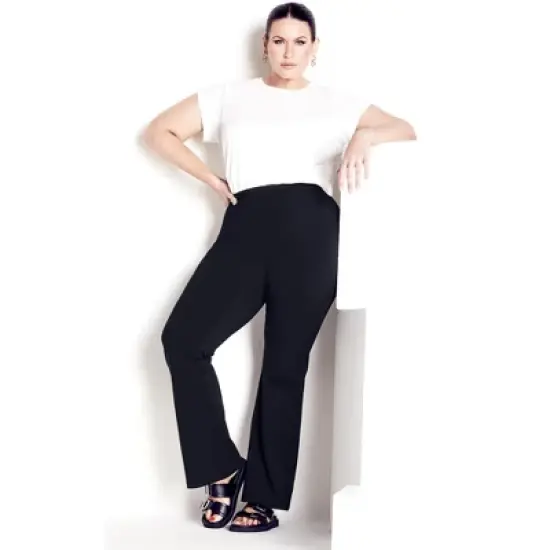 Women's Plus Size Supima&reg; Bootleg Legging Black - tall | AVENUE LEISURE image {3}