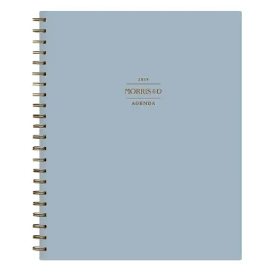 Morris & Co. by Blue Sky 8.5"x11" 2026&nbsp;Weekly/Monthly Wirebound Planner Hardcover Solid Dearle Blue image {12}