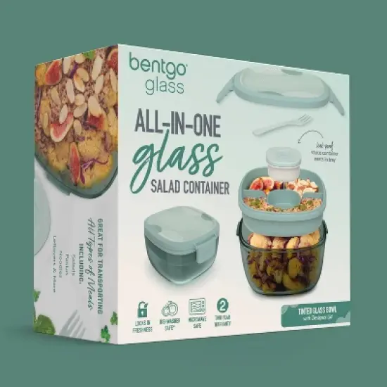 Bentgo 7.6c Glass All-in-One Salad Container Mod Curves image {6}