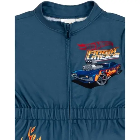 Hot Wheels French Terry Racing Zip Up Coverall Toddler image {5}