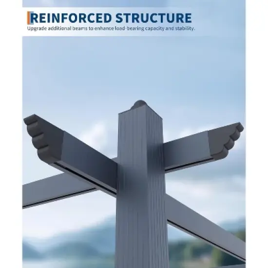 10x13ft Aluminum Pergola with Adjustable UV Waterproof Canopy Rust Resistant Frame Gray Curtains Easy Assembly image {4}