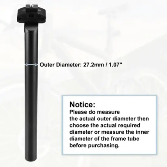 Unique Bargains Aluminum Alloy Bike Seat Post Black image {4}