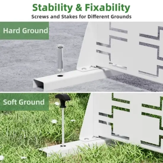 46.8in.W x 71.37in.H White Brick Shape Galvanized sheet Outdoor Private Screen Decorative Art Panel image {2}