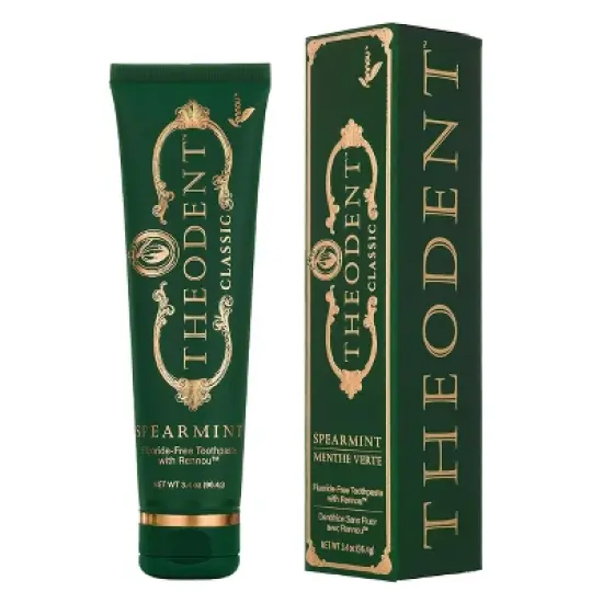 Theodent Classic Spearmint Fluoride-Free Toothpaste with Rennou (3.4 oz) Naturally Strong Teeth, Refreshingly Minty Tooth Paste image {3}