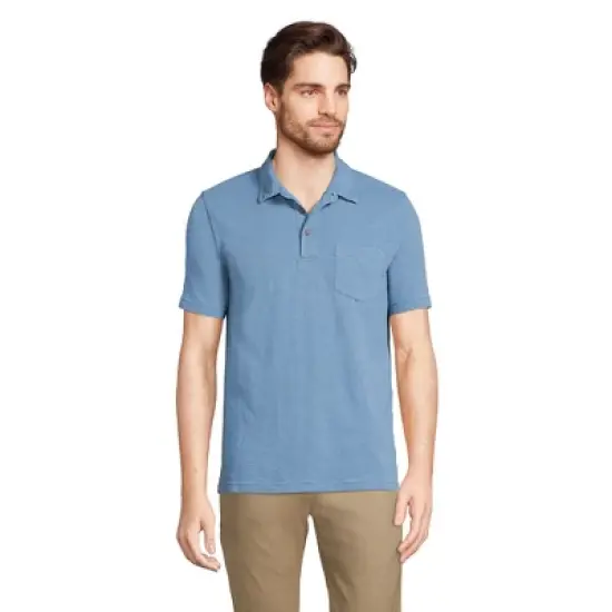 Lands' End Men's Short Sleeve Slub Pocket Polo image {2}