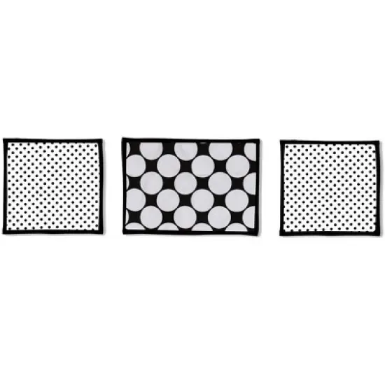 Bacati - Dots Stripes Black/White 10 pc Crib Bedding Set with Long Rail Guard Cover image {10}