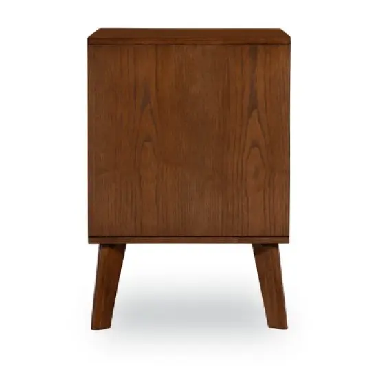 Reid 2 Drawer Nightstand Chest Walnut - Linon image {3}