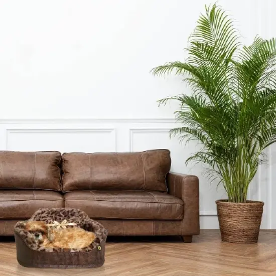 Precious Tails Leopard Princess Cat and Dog Bed - Brown image {5}
