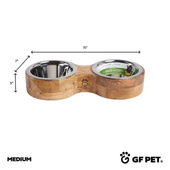 GF PET Mango Wood Figure-8 Double Feeder image {5}