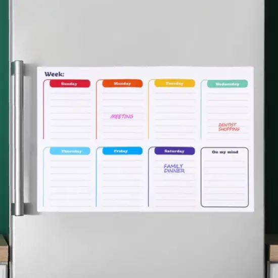 Unique Bargains Magnetic Dry Erase Weekly Planner Nano-coated PVC Boards image {6}