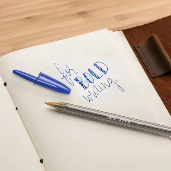 BIC Cristal Ballpoint Stick Pens Bold Point Blue Ink 897512 image {1}