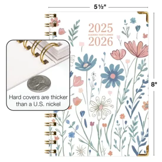 Global Printed Products Hardcover AY 2025-2026 Fashion Planner - 5.5"x8" (Colorful Botanicals) image {4}